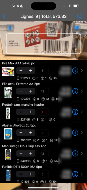 Copie écran de l'application CityMarketPro